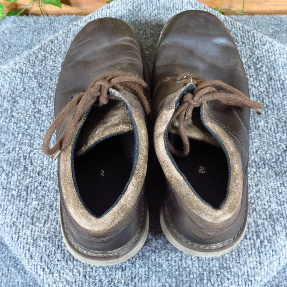 Merrell Black‎ Slate Mens Casual Oxford Shoes Size 8 Everyday Wear Brown Leather